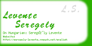 levente seregely business card